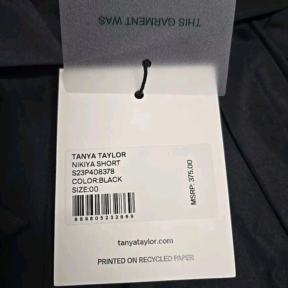 Tanya Taylor Nikiya Shorts Black Satin Women’s Size 00 NWT - Picture 5 of 10